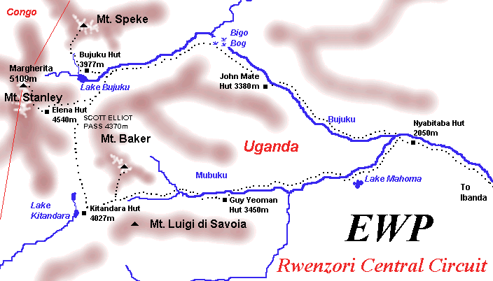 Rwenzori Trek Map